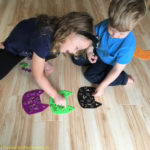 Use cat erasers and felt cats for a simple preschool Halloween matching game that practices colors.