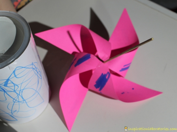 pink paper pinwheel