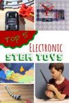 Check out my top 5 electronic STEM toys today. These toys have moving parts and flashing lights while teaching kids pre-coding skills, coding, or electronics. My list includes suggestions for a variety of ages from toddler to elementary school.