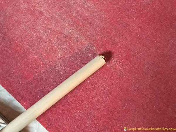 Sand dowel rods to make Harry Potter wands.