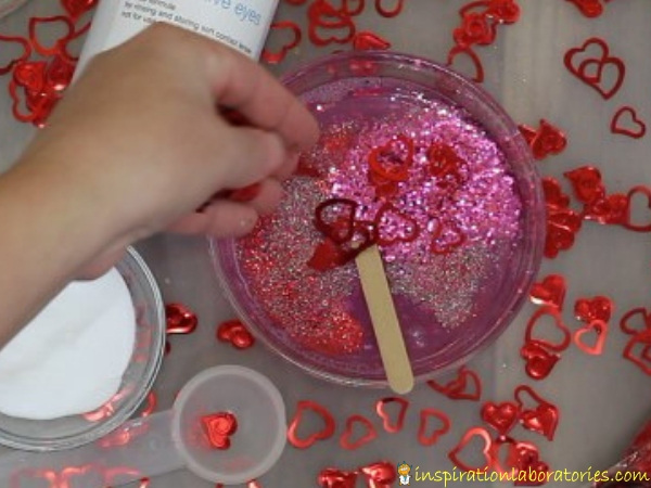 making valentine slime