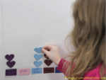 Valentine’s day graphing activity for preschool or elementary – Graph hearts on a sticky wall.