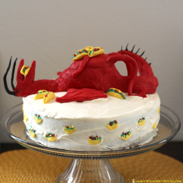 Dragons Love Tacos birthday cake