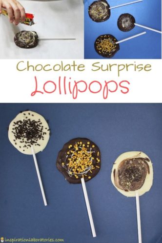 chocolate lollipops with surprise flavorings