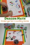 The dragon themed kindergarten counting game works on number recognition, counting, subitizing, and comparing numbers. Download the free printable.