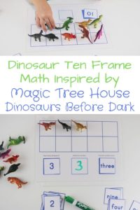 Dinosaur Ten Frame Math Game for Dinosaurs Before Dark