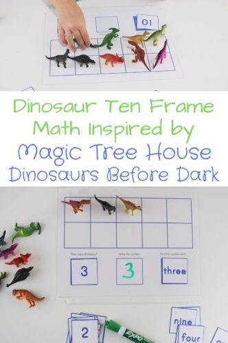 dinosaur ten frame math printable download