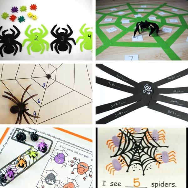 collection of spider math activities
