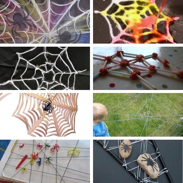 collection of spider web STEAM activities