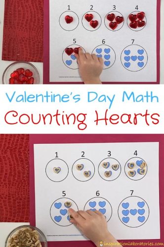 counting hearts printable counting mats