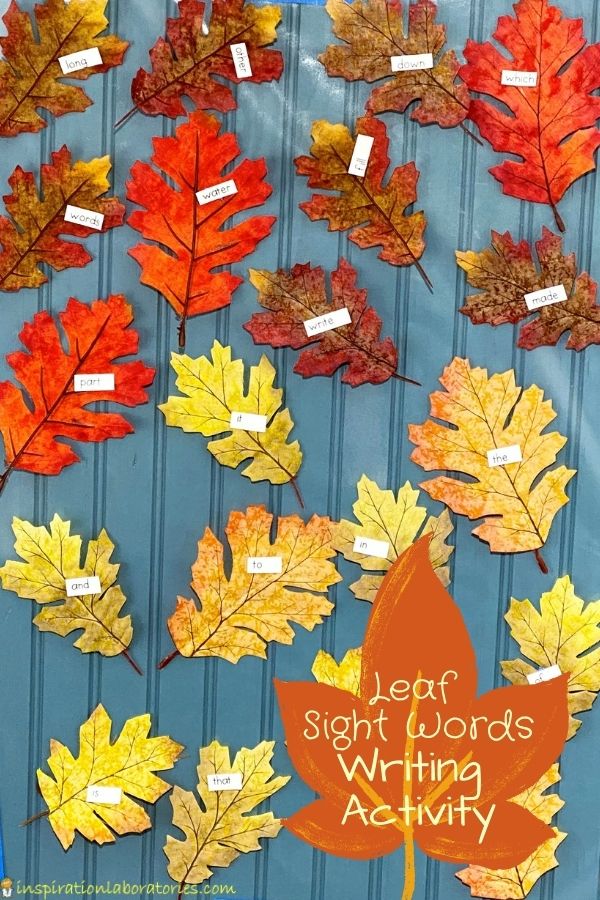 Practice sight words and writing with a leaf sight word activity.